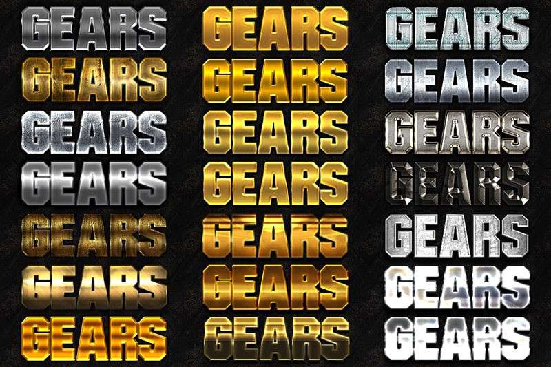 100种金属文字特效图层样式，PSD ASL格式 图片素材 sucaiwan.com