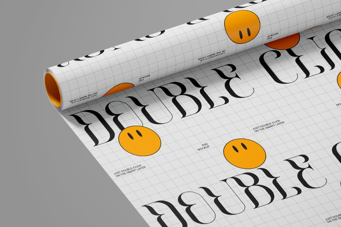 卷轴包装纸设计样机图psd模板 Wrapping Paper Mockup 样机素材 sucaiwan.com