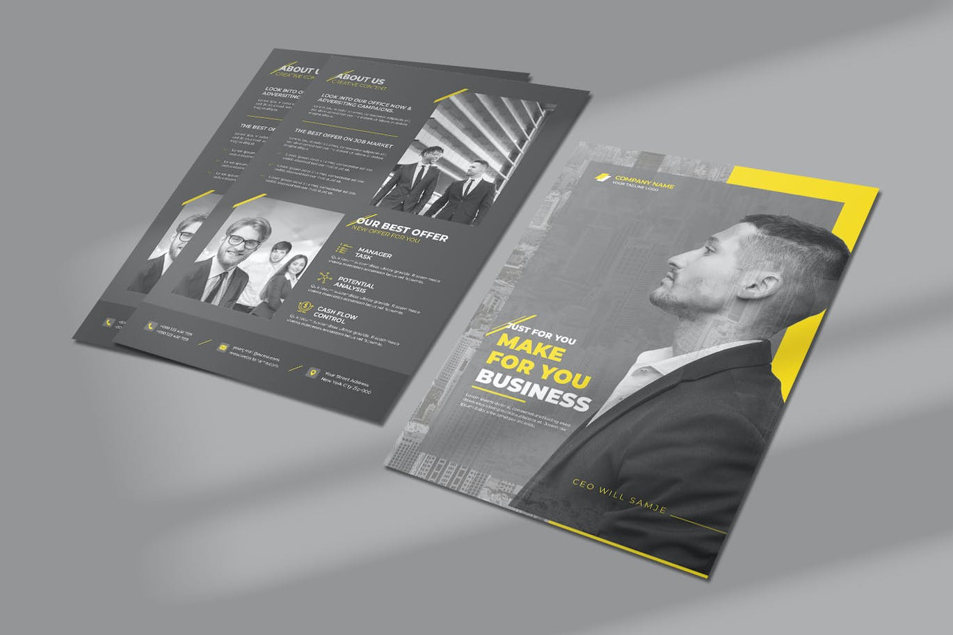 商业机构海报模板下载 Business Agency n Flyer Template 设计素材 sucaiwan.com