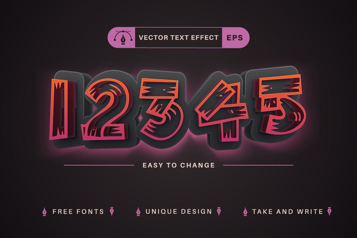 木制恐怖矢量文字效果字体样式 Wooden Horror – Editable Text Effect, Font Style 样机素材 sucaiwan.com