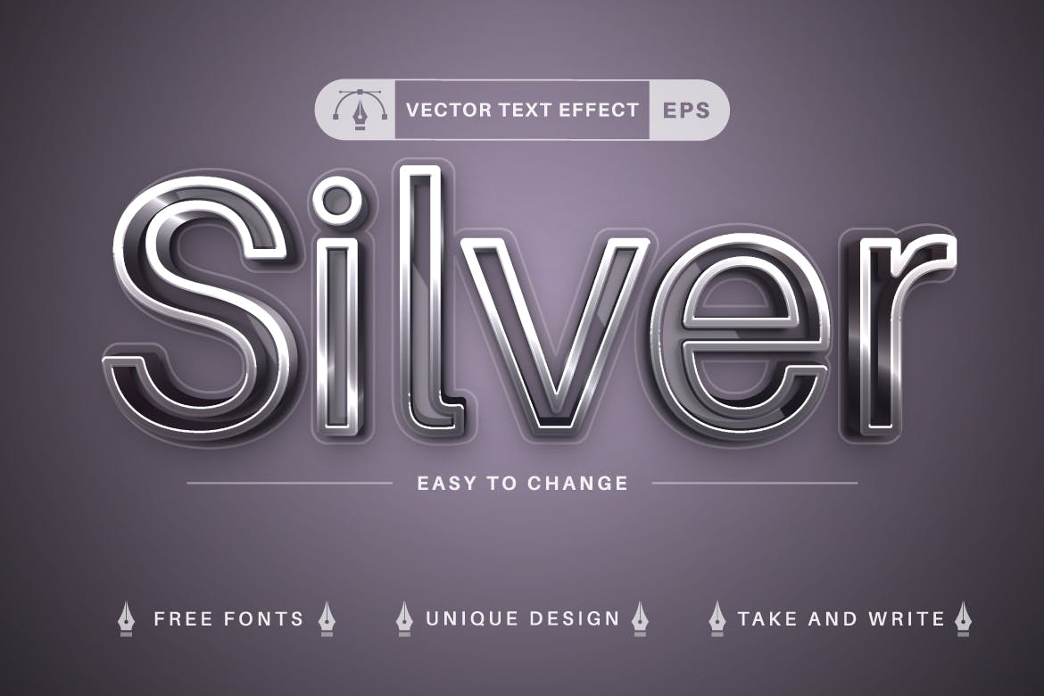 10种金属矢量文字效果字体样式 Set 10 Metal Editable Text Effects, Font Styles 插件预设 sucaiwan.com