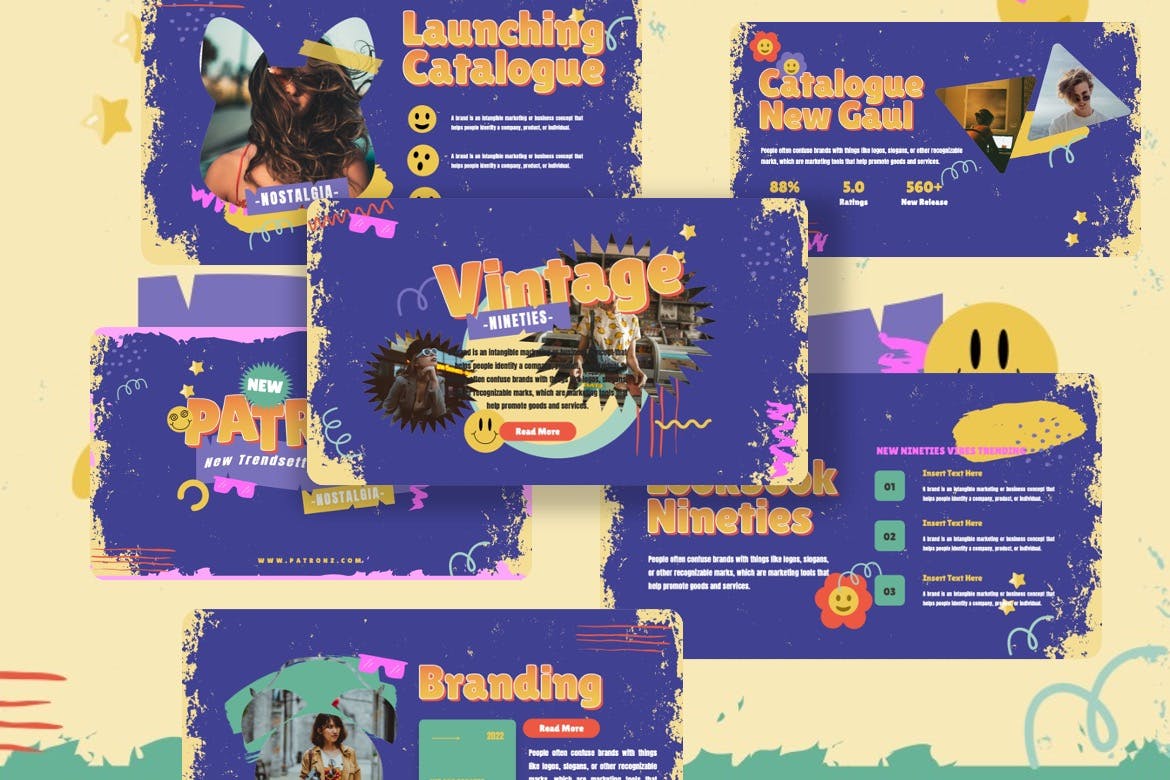 复古风格PPT幻灯片设计模板 Patronz – Retros Powerpoint Template 幻灯图表 sucaiwan.com