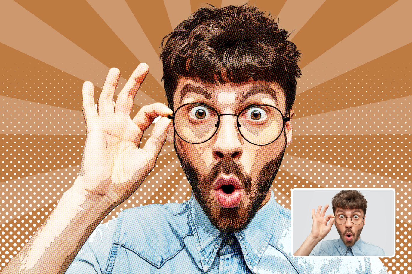 太阳漫画效果照片处理PS动作 Comic Effect Photoshop Action 插件预设 sucaiwan.com