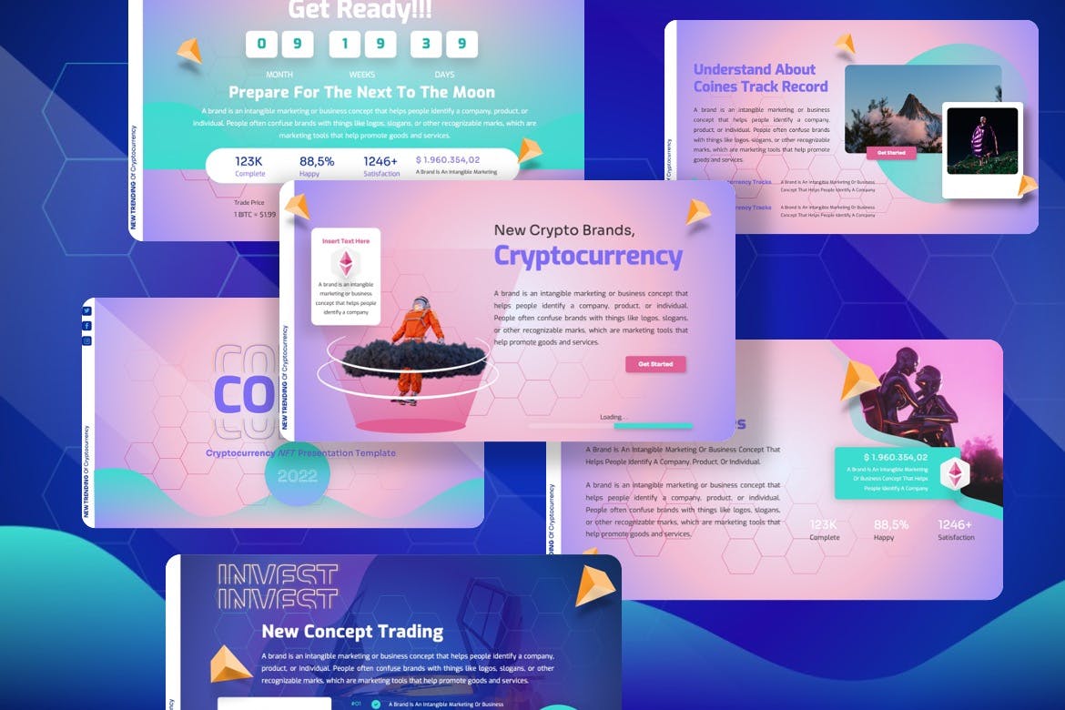 加密货币Keynote幻灯片模板素材 Coines – Cryptocurrency Keynote Templates 幻灯图表 sucaiwan.com