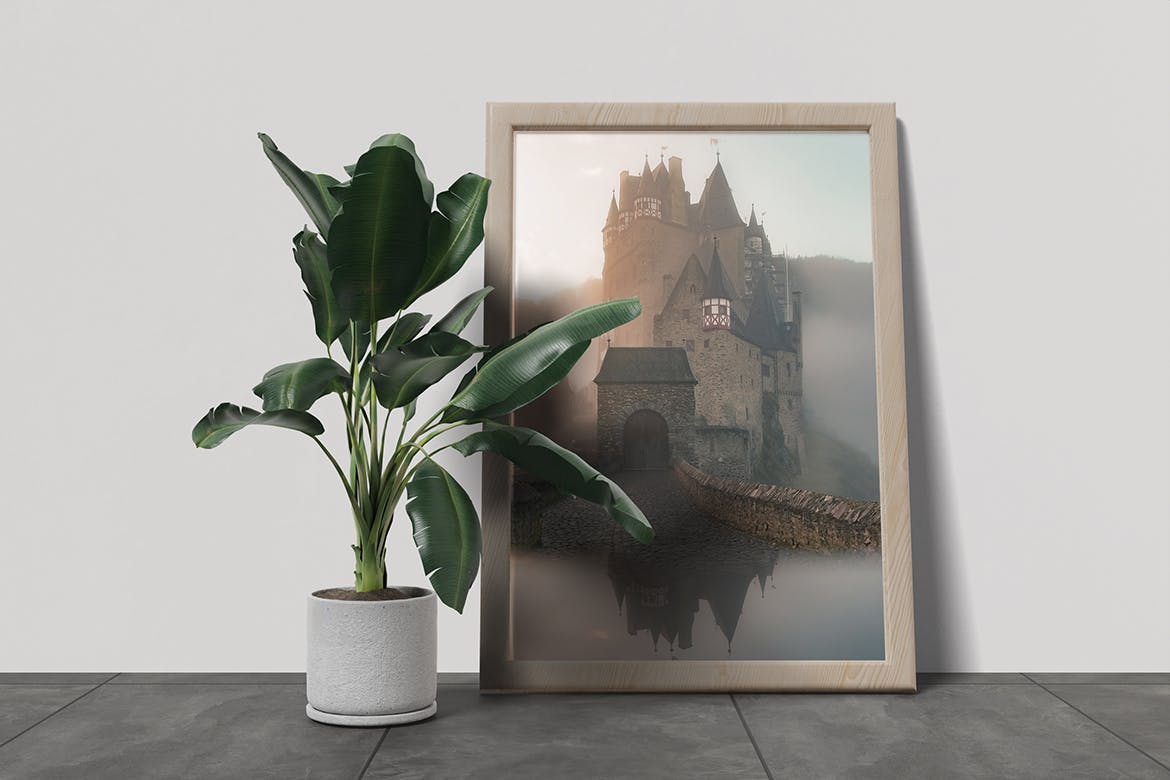 艺术作品画框样机图psd模板 Frame Mockup 样机素材 sucaiwan.com
