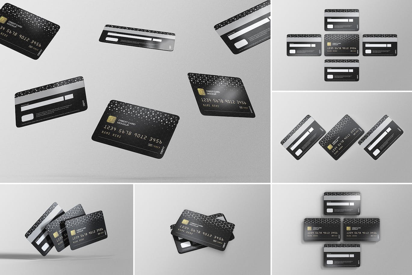储蓄卡银行卡设计展示样机psd模板 Credit Card Mockups 样机素材 sucaiwan.com