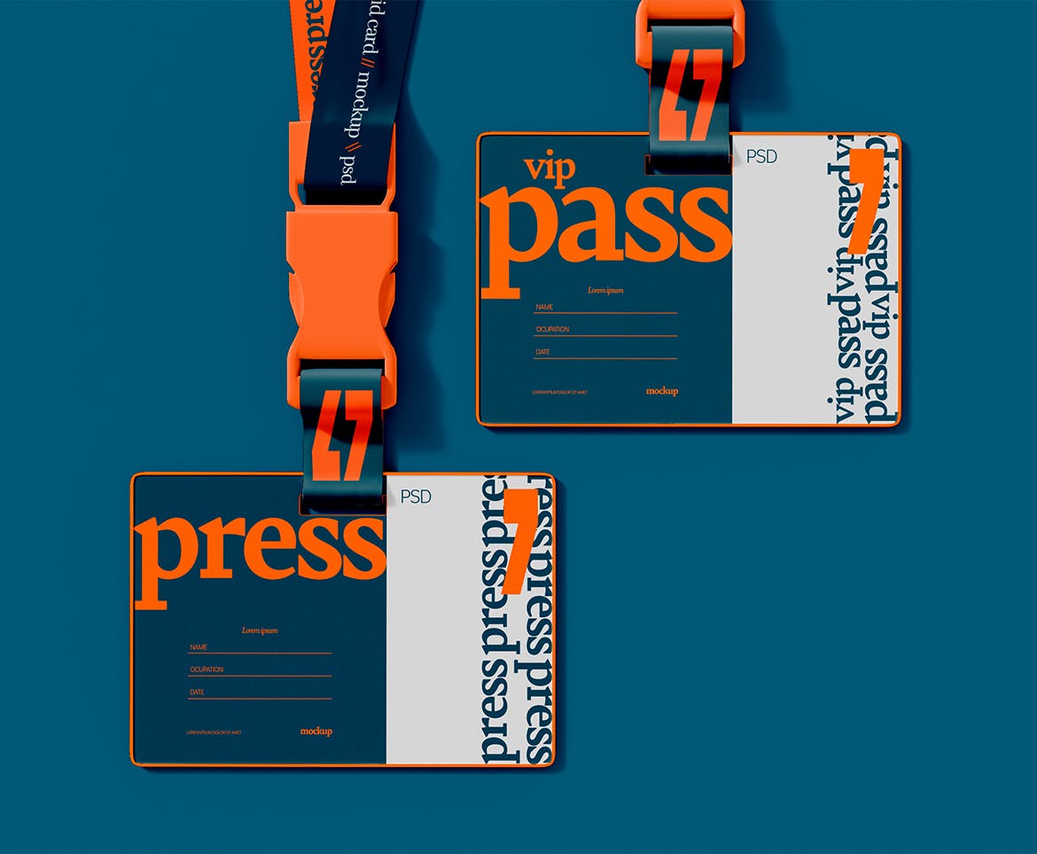 员工厂牌工作证样机psd模板 ID Cards Mockup 样机素材 sucaiwan.com