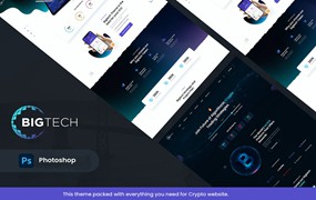 ICO和加密货币网站着陆页模板 Bigtech – ICO & Crypto Landing Figma Template