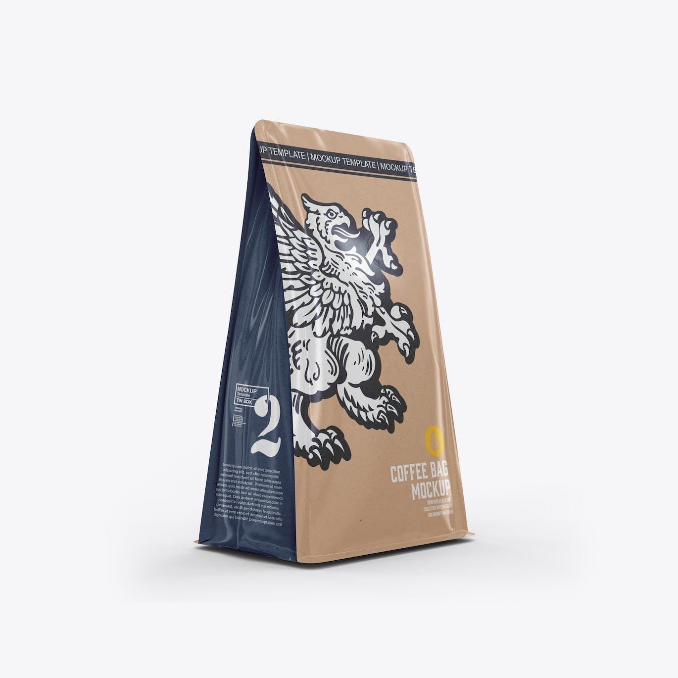 牛皮纸咖啡袋包装展示样机图 Set Kraft Paper Coffee Bag Mockup 样机素材 sucaiwan.com