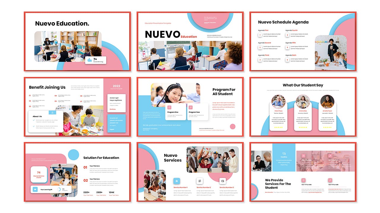 教育方案Powerpoint幻灯片模板 Nuevo – Education Presentation PowerPoint Template 幻灯图表 sucaiwan.com