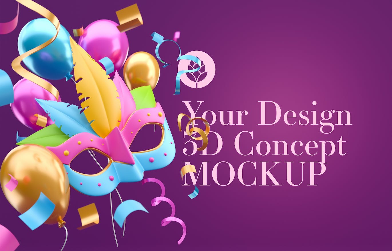 狂欢节嘉年华框架样机图psd素材 Set Carnival Mockup 样机素材 sucaiwan.com