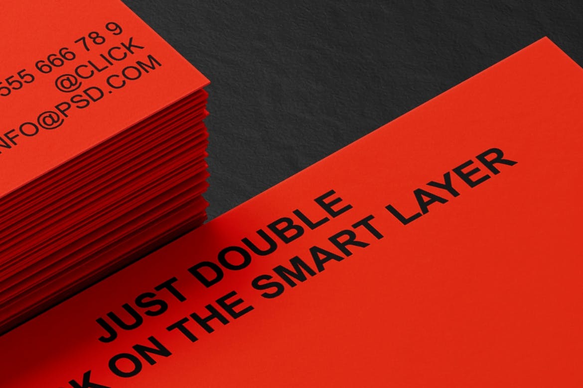 堆叠艺术名片效果图样机psd模板 Business Card Mockup 样机素材 sucaiwan.com