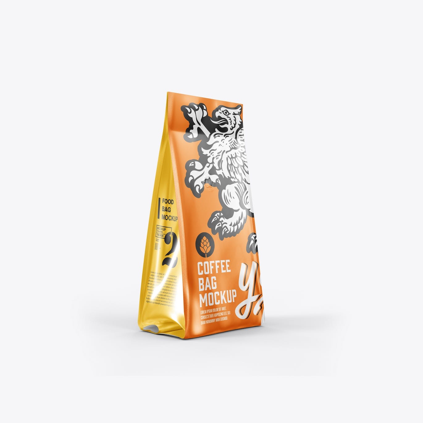 金属纸咖啡袋包装展示样机图 Set Metallic Paper Coffee Bag Mockup 样机素材 sucaiwan.com