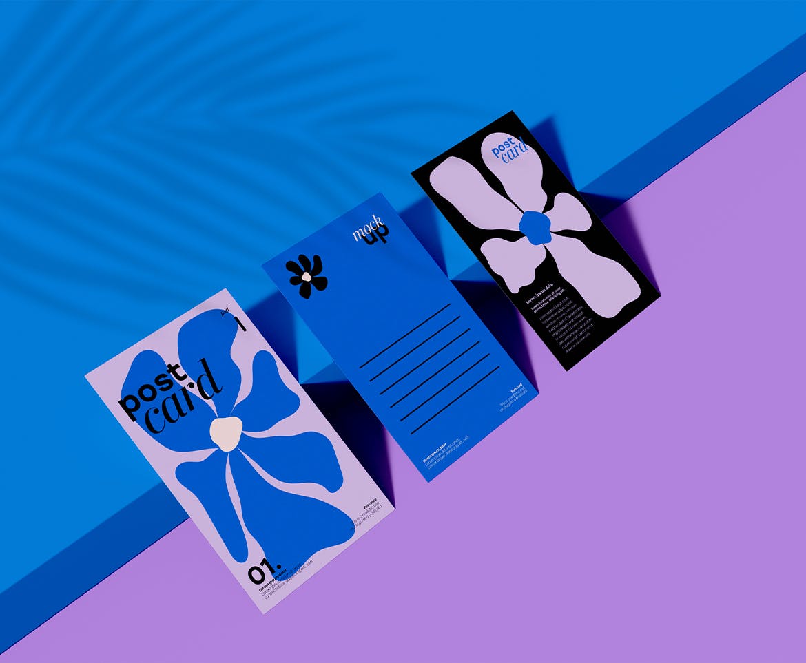 阴影斜放名片展示样机psd模板 Business Cards Mockup 样机素材 sucaiwan.com