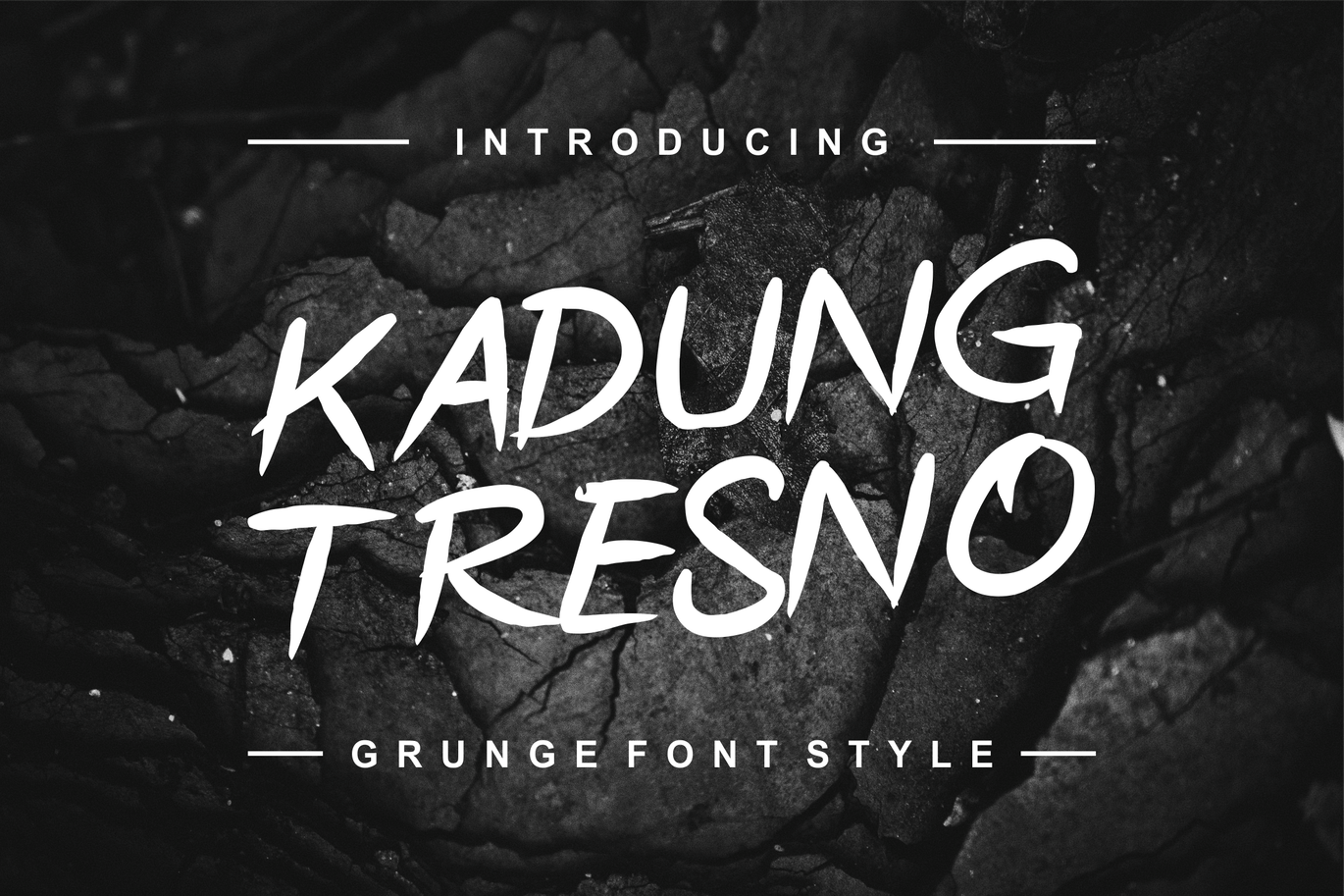 Grunge风格装饰性字体素材 Kadung Tresno Grunge Font Style 设计素材 sucaiwan.com