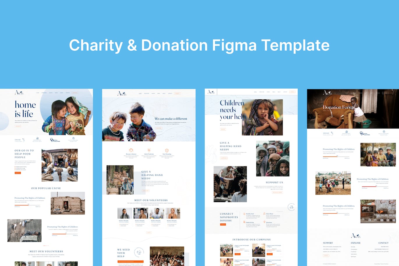 慈善捐赠网站布局UI设计fig模板 Charity & Donation Figma Template APP UI sucaiwan.com