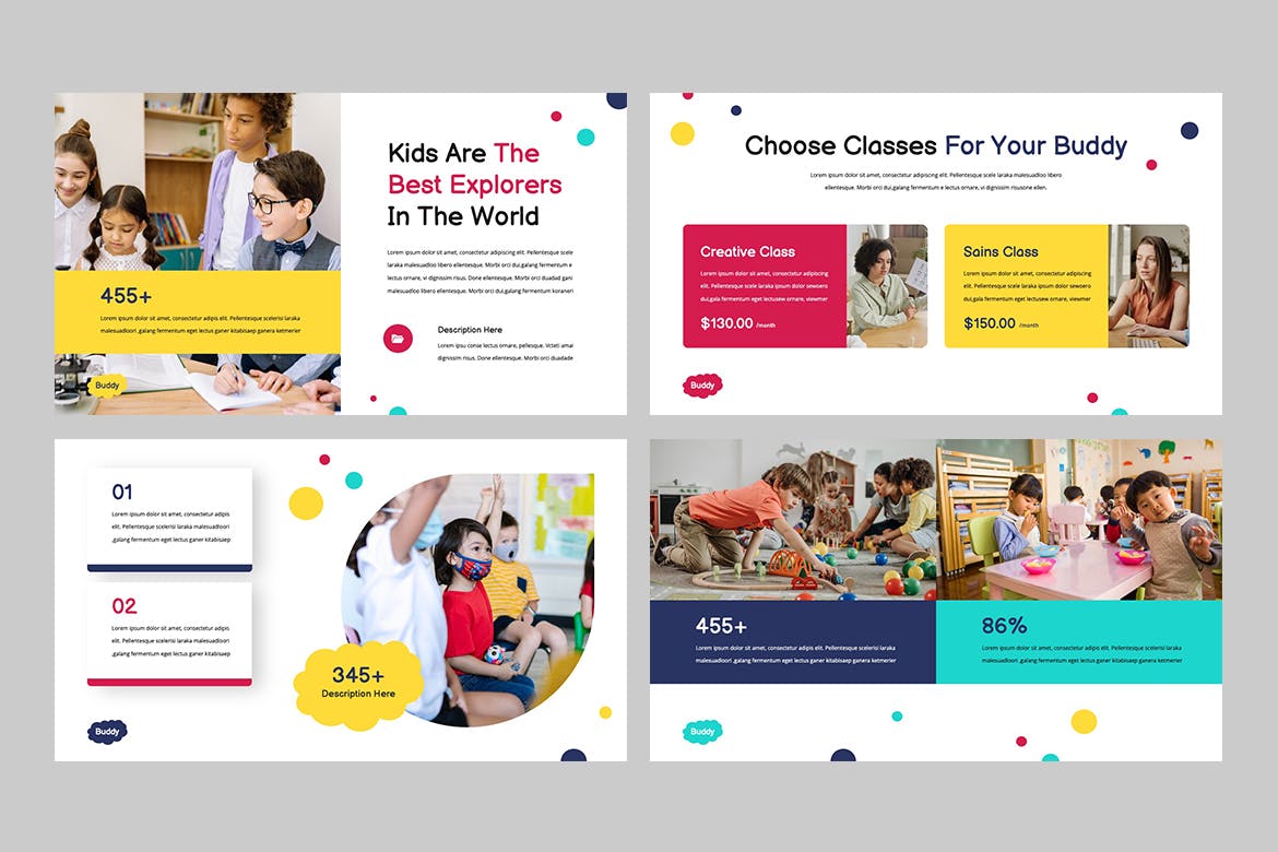 儿童教育演示文稿Keynote模板 Education Kids Keynote 幻灯图表 sucaiwan.com