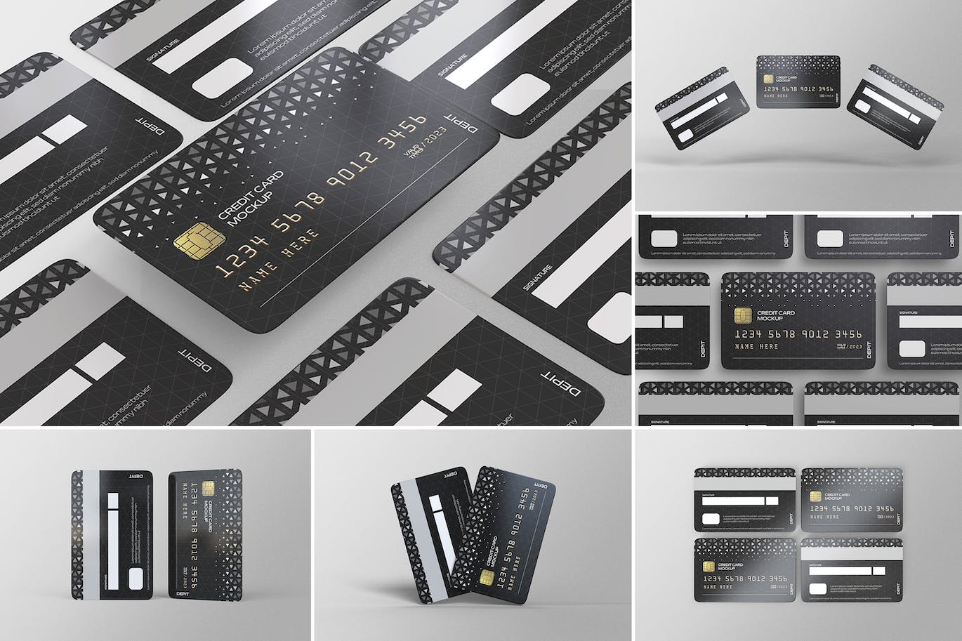 信用卡正反面设计展示样机psd模板 Credit Card Mockups 样机素材 sucaiwan.com