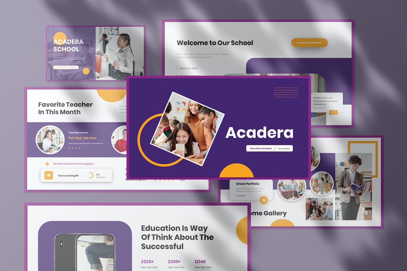 幼儿园/小学教育Keynote幻灯片演示模板 Acadera – Education Presentation Keynote Template 幻灯图表 sucaiwan.com