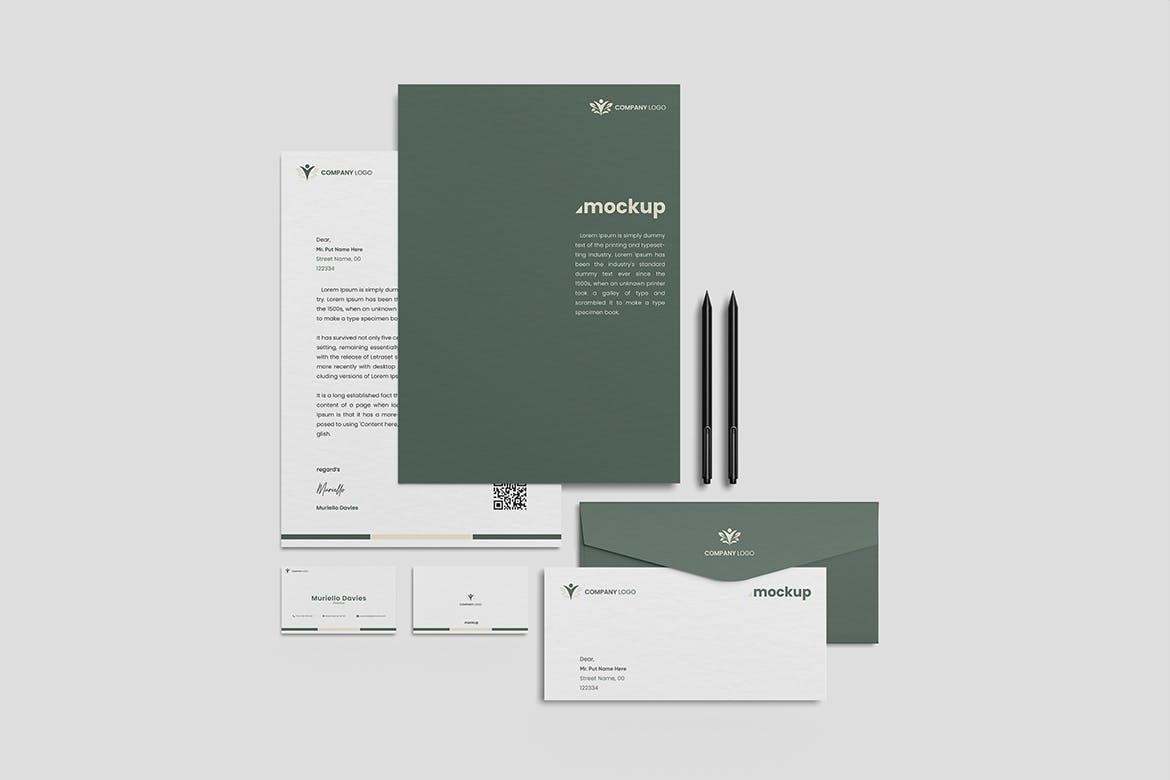 企业品牌文具VI设计样机图psd模板v1 Stationery Mockup 样机素材 sucaiwan.com