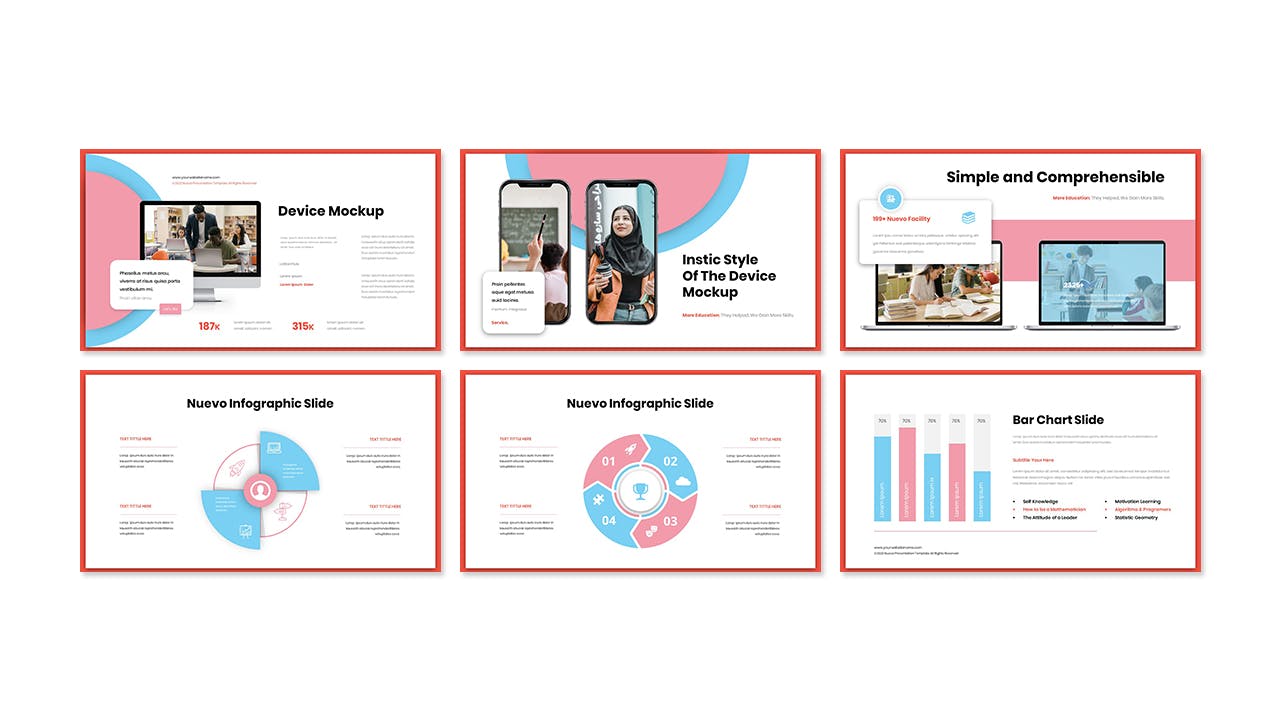 教育方案Google幻灯片模板素材 Nuevo Education Presentation Google Slide Template 幻灯图表 sucaiwan.com