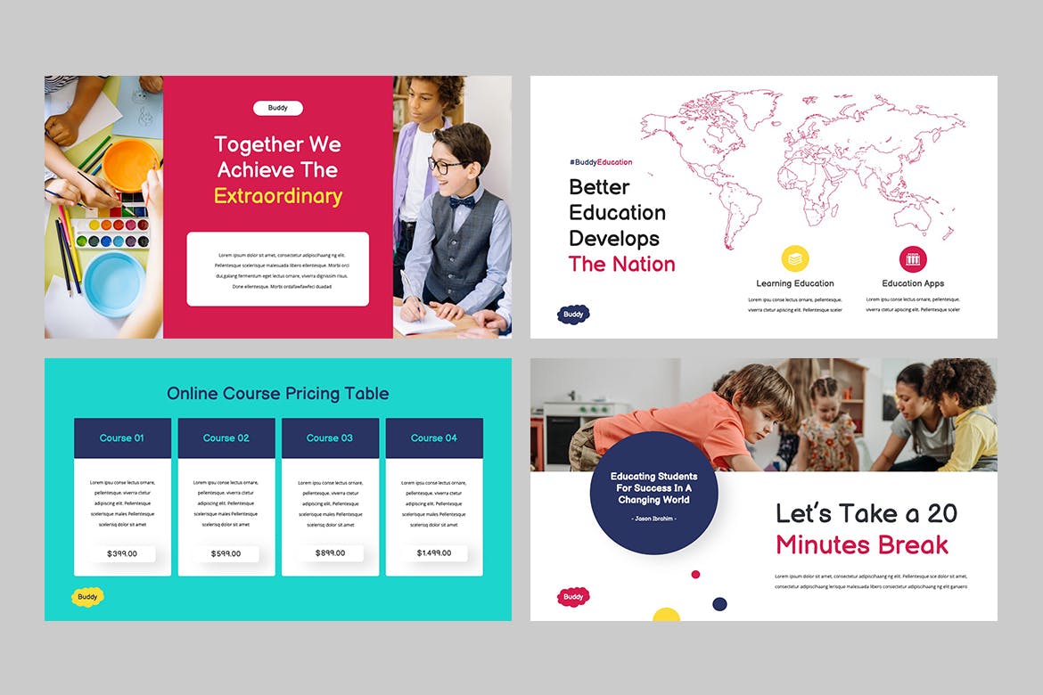 儿童教育演示文稿Keynote模板 Education Kids Keynote 幻灯图表 sucaiwan.com