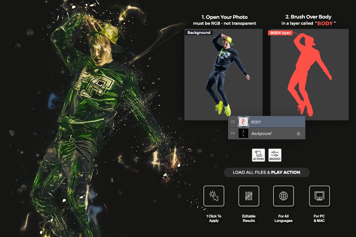 狂暴效果照片处理Photoshop动作 Fury Photoshop Action 插件预设 sucaiwan.com