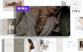 Lookbook时装图册谷歌幻灯片创意模板 Azzura Lookbook Google Slides