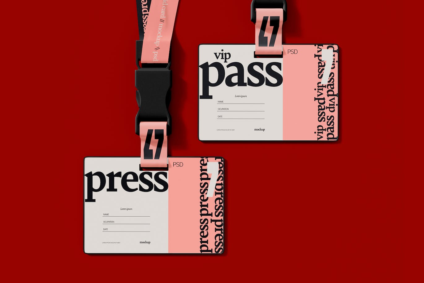 员工厂牌工作证样机psd模板 ID Cards Mockup 样机素材 sucaiwan.com