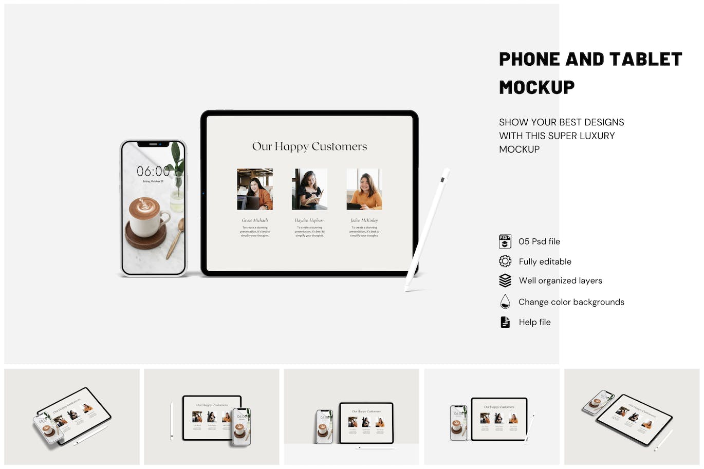 苹果手机和平板电脑样机 Phone And Tablet Mockup 样机素材 sucaiwan.com