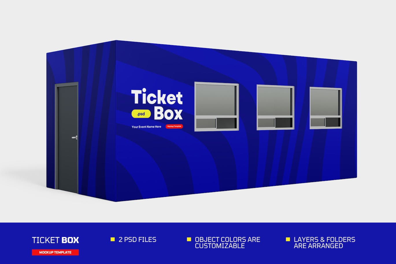 活动和节庆门票售票房间设计样机图 Event & Festival Ticket Box Mockup 样机素材 sucaiwan.com