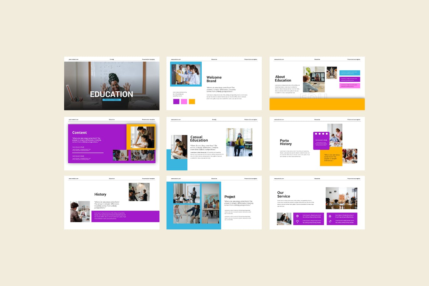 现代创新教育主题Powerpoint幻灯片模板 Education Powerpoint Template 幻灯图表 sucaiwan.com