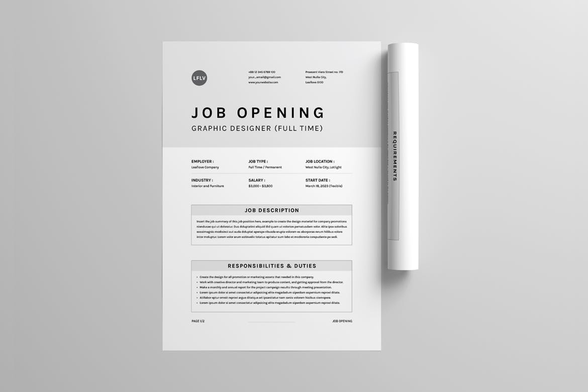 工作岗位发布传单模板 Job Posting Template 设计素材 sucaiwan.com