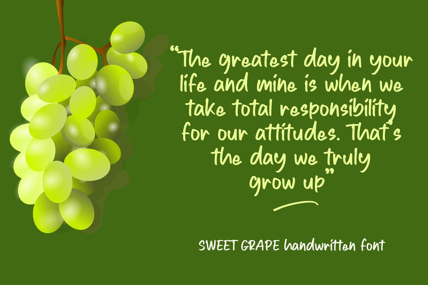 绿色产品包装手写字体素材 Sweet Grape 设计素材 sucaiwan.com