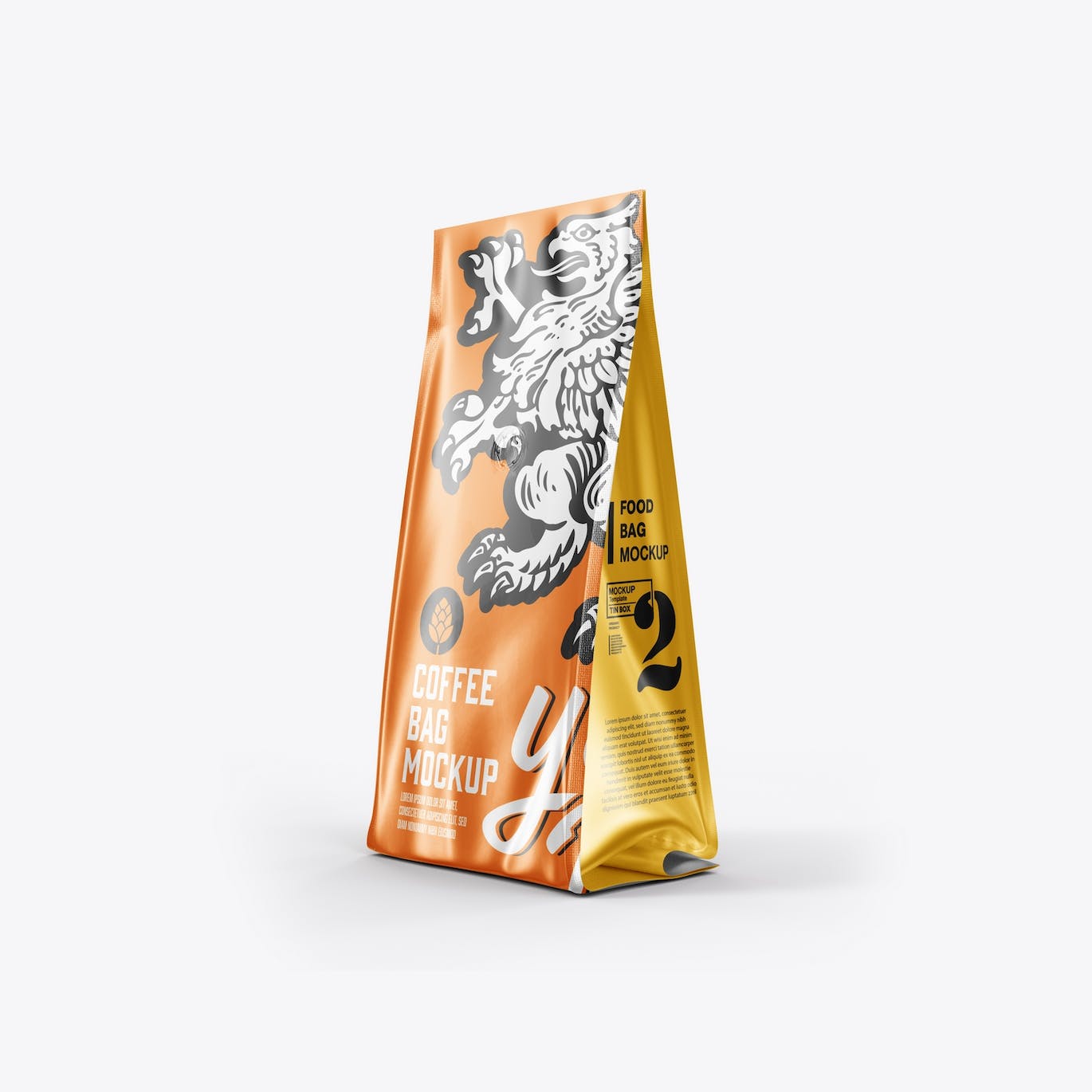 金属纸咖啡袋包装展示样机图 Set Metallic Paper Coffee Bag Mockup 样机素材 sucaiwan.com