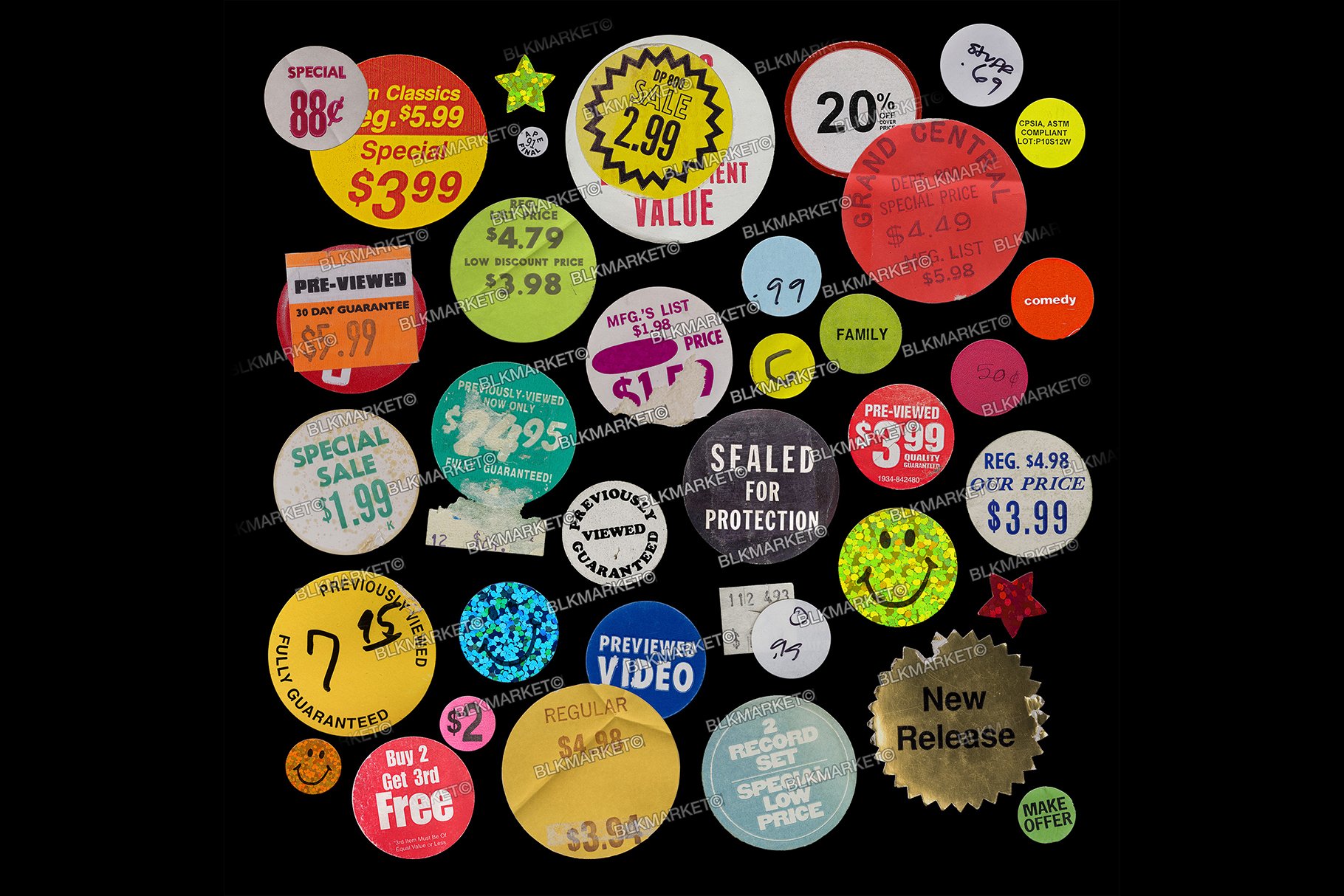 新潮高分辨率复古做旧唱片箱抽屉漫画老式贴纸png素材 BLKMARKET – stickers 图片素材 sucaiwan.com