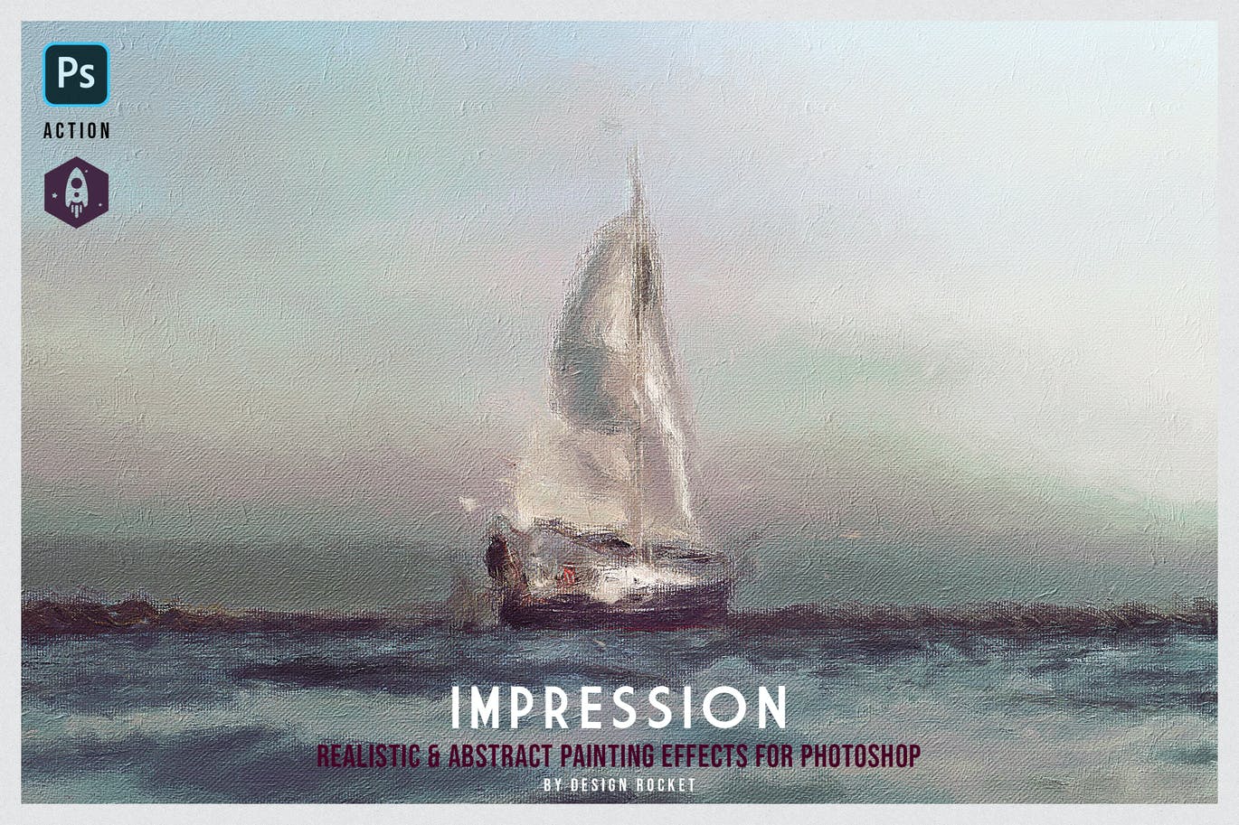 油漆绘画效果生成PS动作 IMPRESSION Painting Action for Photoshop 插件预设 sucaiwan.com