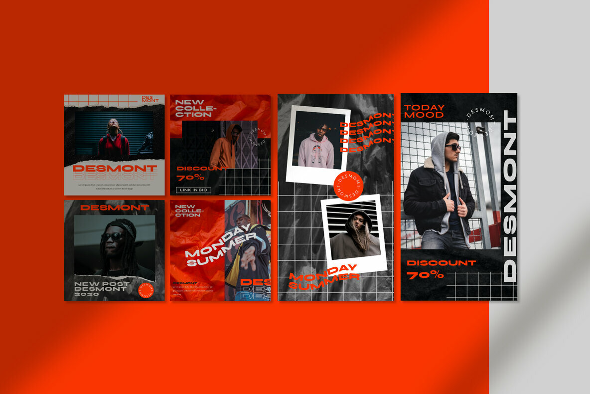 潮流现代橘色社交撕纸竖屏错版文字PSD模板 Desmont – Instagram Template 设计素材 第8张-素材湾丨精选海外优质设计素材资源 潮流现代橘色社交撕纸竖屏错版文字PSD模板 Desmont – Instagram Template 设计素材 sucaiwan.com