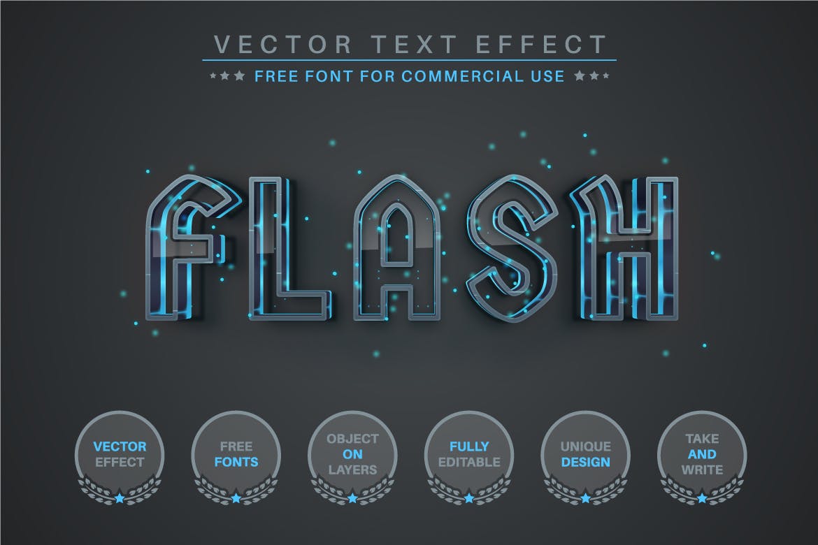 神秘蓝色矢量文字效果字体样式 Mystic – Editable Text Effect, Font Style 插件预设 sucaiwan.com