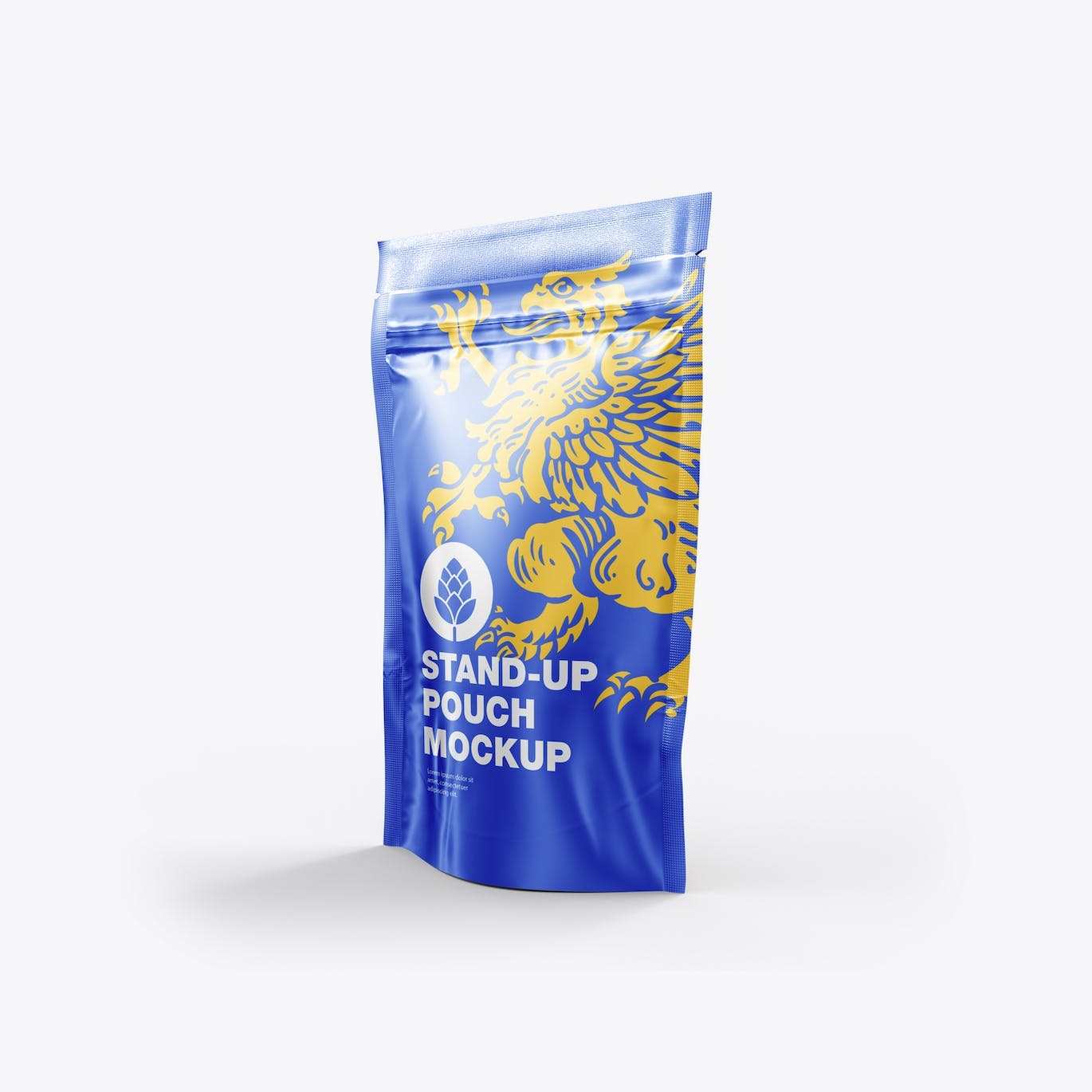 金属站立袋包装设计样机图 Set Metallic Stand-up Pouch Mockup 样机素材 sucaiwan.com