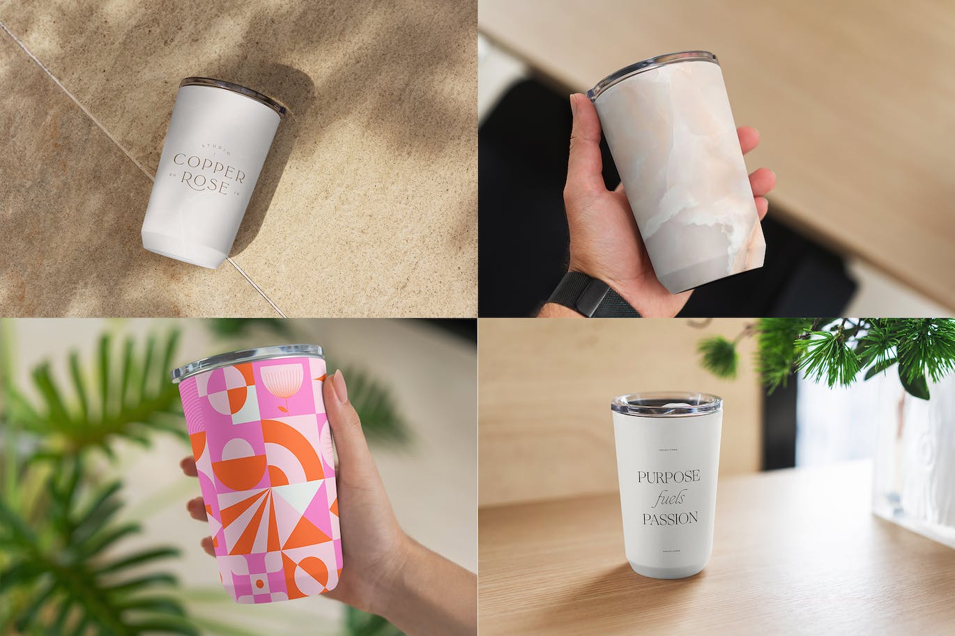 玻璃饮水杯包装设计样机素材包 Tumbler MockUps Pack 样机素材 sucaiwan.com