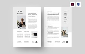 案例研究文档海报设计模板 Case Study | MS Word & Indesign