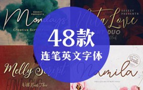 48款英文手写连笔字体