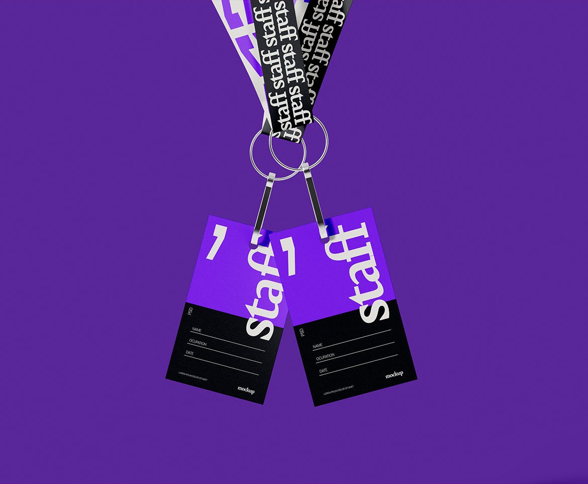 工作证设计样机psd模板 ID Cards Mockup 样机素材 sucaiwan.com