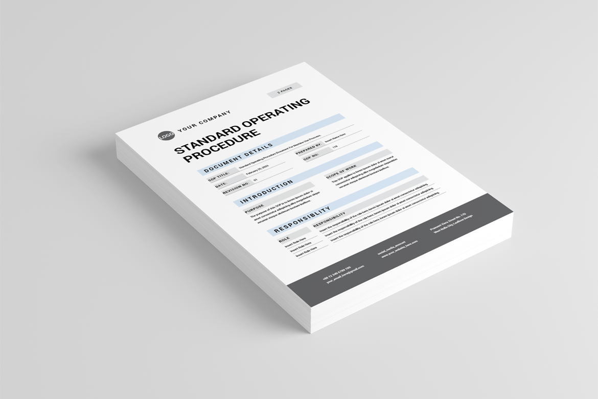 标准操作流程文档设计模板 Standard Operating Procedure 幻灯图表 sucaiwan.com