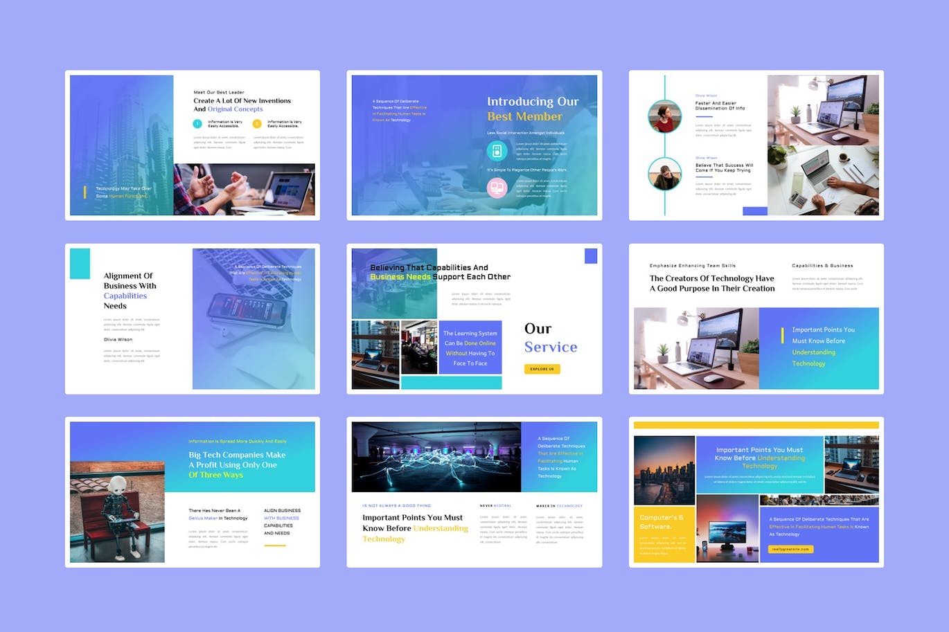 技术和商业谷歌幻灯片模板下载 Teknikal – Technology and Business Google Slide 幻灯图表 sucaiwan.com
