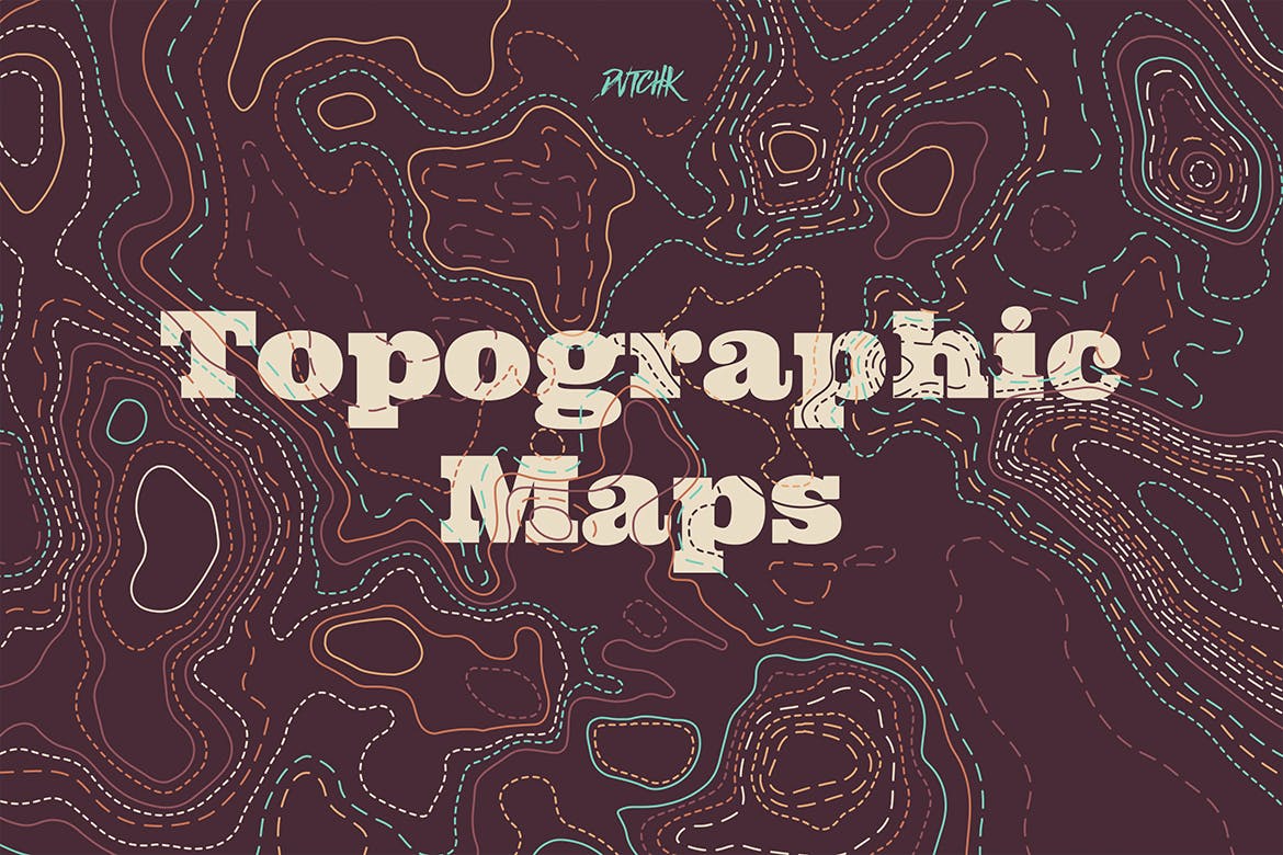 彩色矢量地形图背景 Topographic Maps 图片素材 sucaiwan.com