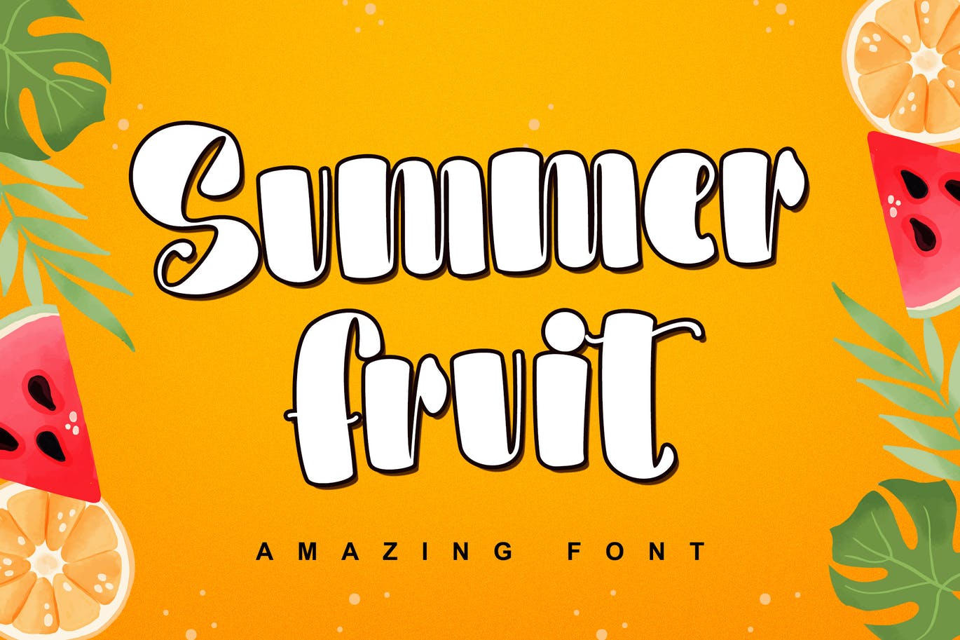 现代俏皮可爱水果包装字体 Summer Fruit 设计素材 sucaiwan.com