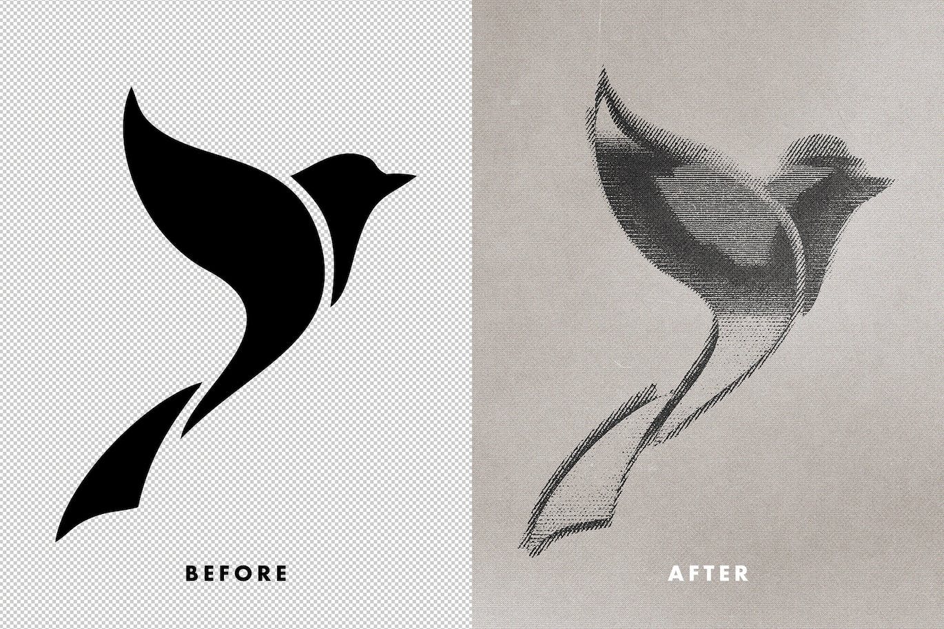 打印错误PS照片效果模板 Bad Print Photoshop Effect 插件预设 sucaiwan.com