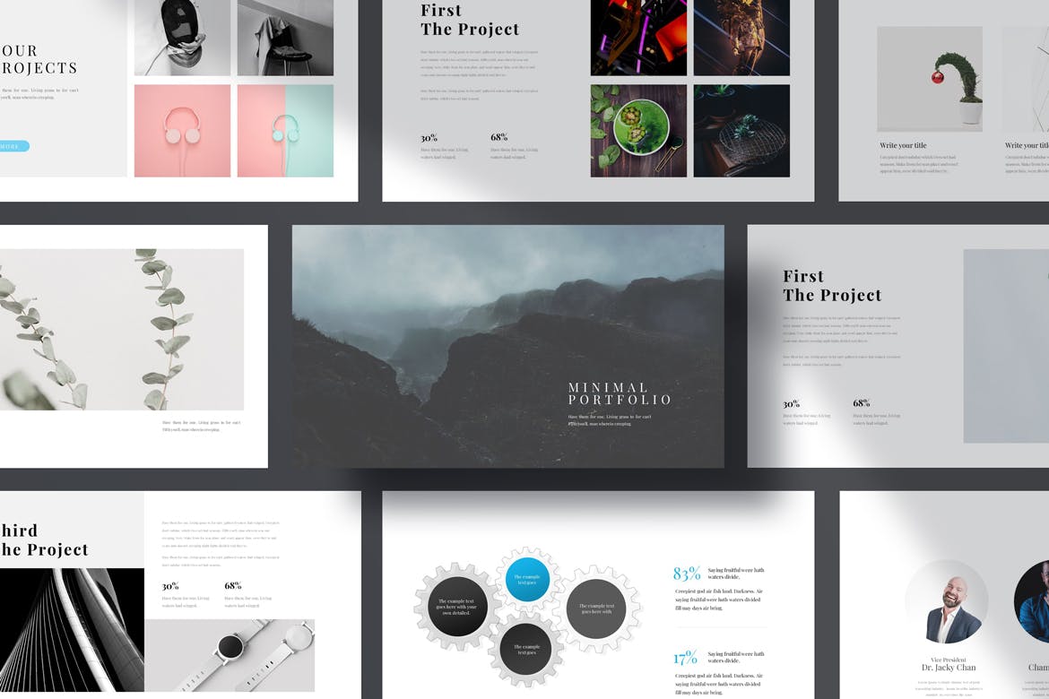 代表作品集演示文稿Keynote模板 Portfolio Keynote Template 幻灯图表 sucaiwan.com